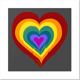 Rainbow Heart Posters and Art